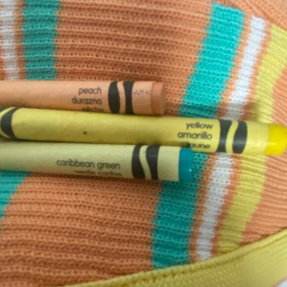 Giamo Knits Dress Vintage 1970's Maxi Peach Yellow Caribbean Green WOW! - Picture 12 of 12